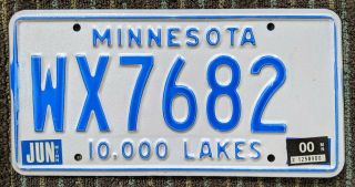 Minnesota Drunk Driver License Plate Whiskey 2000