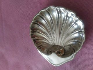 Vintage Sterling Silver Shell Shaped Butter Dish 3.  1/4 " Butter Pat Ring Tray