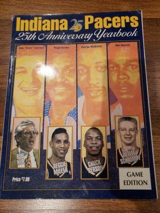 Indiana Pacers 25th Anniversary Yearbook Game Edition Program Reggie Miller