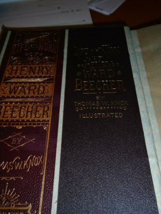 Vintage Book,  1887,  1800 ' s,  Life and Work of Henry Ward Beecher by Thomas Knox 2