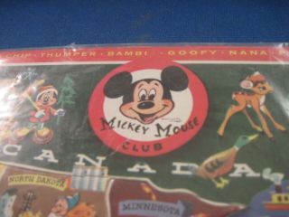 vintage Disney Mickey Mouse Club USA Character Map 2734 3