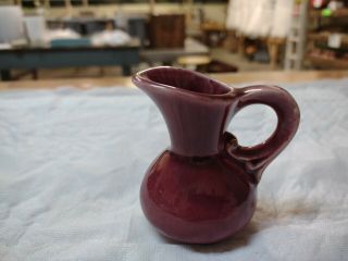 Vintage Burgundy Red Shawnee Pottery Miniature Pitcher No Damage 3