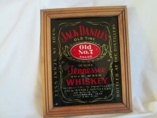 Vintage Jack Daniels Old Time No 7 Brand Tennessee Whiskey In Wood Frame