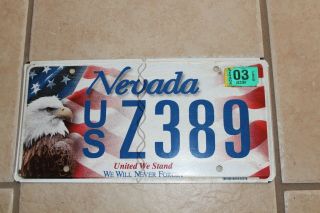 Nevada United We Stand We Will Never Forget License Plate No Res