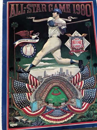 1980 Mlb All - Star Game Baseball Program,  Dodger Stadium Los Angeles