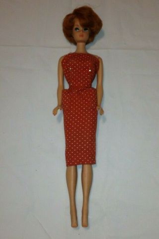 Mattel 1962 Midge Barbie Doll Red Bubble Cut Hair Vintage Made In Japan