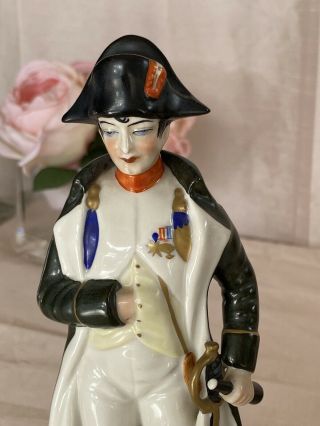 Antique Porcelain Germany Figurine Signed Dresden Napoleon Soldier