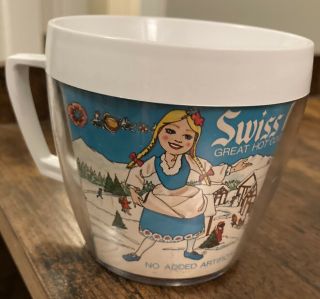 3 Vintage 70’s Swiss Miss Advertising Retro Insulated Cup Mug Kitchen Dining