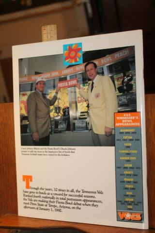 University of Tennessee Volunteers Vols Football Program 1992 Fiesta Bowl Guide 2