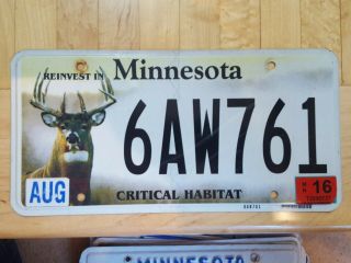 2009 Minnesota Critical Habitat/buck License Plate