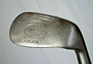W Mackenzie Special Niblick Vintage Antique Wood Hickory Shaft Hand Forged Club