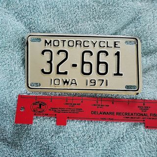 1971 Iowa Motorcycle License Plate 32 (emmit Co) 661