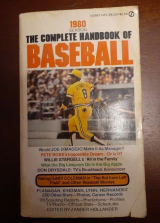 1980 Season The Complete Handbook Of Baseball Paperback Mlb Willie Stargell