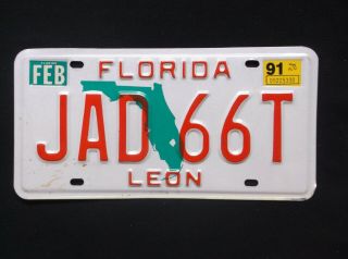 1991 Florida Leon County License Plate