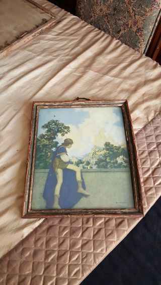 Maxfield Parrish Print " The Prince " House Of Art Ny 1920s Frame Vtg