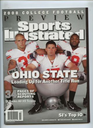 Sports Illustrated Ohio State Football Laurinaitis Boeckman Wells No Label 2008
