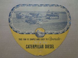 Vintage Caterpillar Diesel Tractor Advertising Fan,  Caterpillar Tractor Co.
