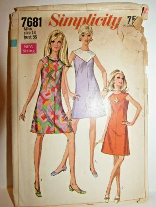Vintage 1960s Mod Mini Dress Bust 36