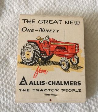 Vintage 1965 Allis - Chalmers One - Ninety (190) Model Matchbook