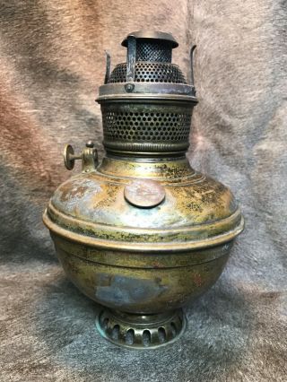 Antique Brass Oil Lamp.  By Royale Made In The Usa.  Pat Date 9/9/1890.  Survivor