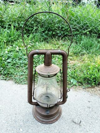 Antique Vintage Ct Ham Mfg.  Co No 0 Clipper Lantern Primitive Rustic Farm Decor
