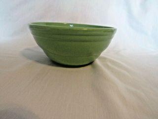 Vintage Green Glazed Ringed Stoneware Mixing Bowl