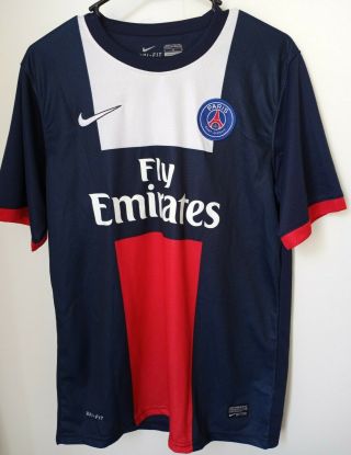 Vintage Nike Psg Paris Saint - Germain Soccer Jersey Size Mens L 2013 - 14 Home Kit