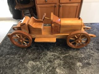 Vintage Old Wooden 1920 - 1930 Hand Carved Car From Family Estate