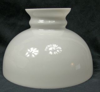 Antique 10 " Fitter Opal White Milk Glass Rayo Student Oil Lamp Shade B&h Miller