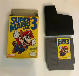 Vintage Nintendo Nes Mario Bro 3 1990 Game Cartridge And Box