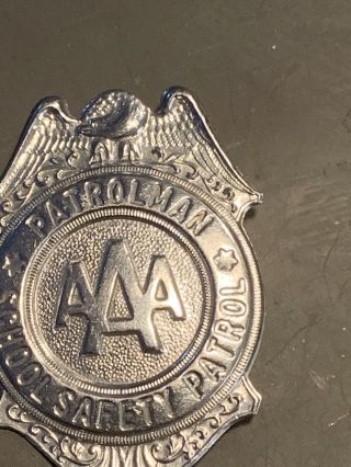 Vintage Aaa School Safety Patrol Patrolman Badge Grammes Allentown G Pin Back