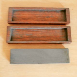 Vintage Sharpening Stone In Its Wooden Box