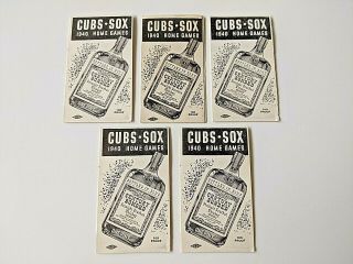 1940 Chicago Cubs Chicago White Sox Home Games Pocket Schedule - Set Of 5