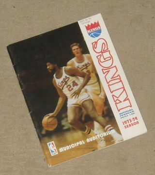 Nba 1973 - 74 Kansas City Kings Official Program Vs Chicago Bulls Mike D 