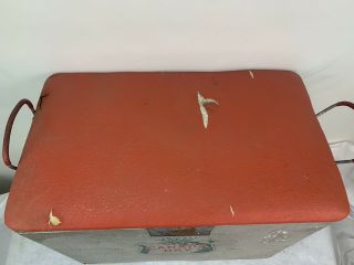 Vintage Cronstroms Canada Dry Cooler With Cushion Top - Aluminum Antique Cooler 3