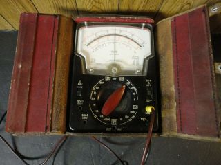 Vintage Triplett Model 630 - Apl Multimeter With Case,  Leads And Stand.  Fine