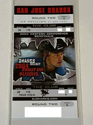 San Jose Sharks Stanley Cup Playoffs 2004 Western Semifinals Ticket Stub Hockey