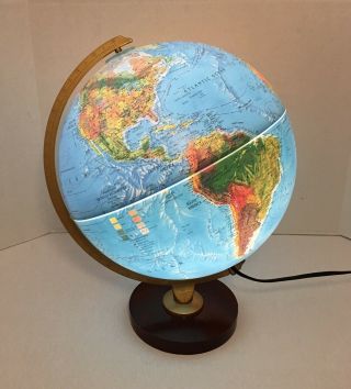 Vintage Replogle World Horizon Series 12 " Lighted/ Illuminated Textured Globe