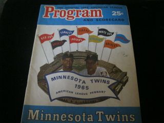 Minnesota Twins Official Program And Scorecard 1965 Vs Chicago White Sox