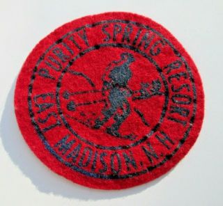 Vintage Purity Spring Resort E.  Madison Nh Red Felt Crafters Patch Emblem