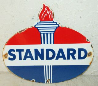 Standard Oil Vintage Style Porcelain Enamel Signs Gas Pump Man Cave Station