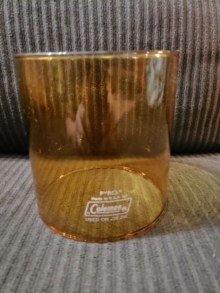Vintage Amber Pyrex Globe For Coleman Lantern Models 220 228 290 295 Lantern