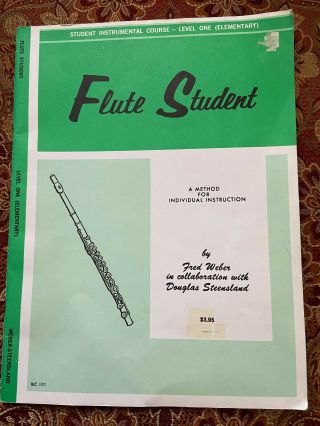 Vintage 1969 Belwin Mills Flute Student Instrumental Course Level One (elementar