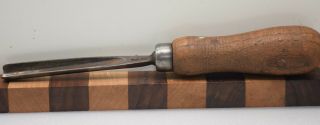 Vintage 3/8 " S.  J.  Addis & Son No.  9 Sweep Gouge Carving Chisel (inv J541)
