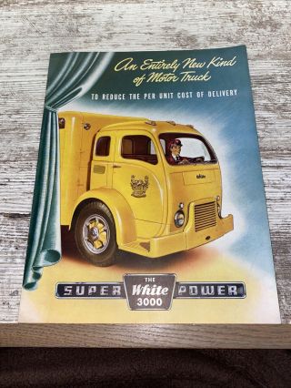 The White 3000 Power Sales Brochure Vintage Box Truck Semi