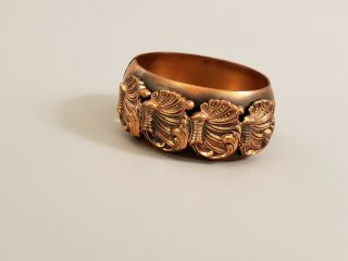Signed Whiting Davis Vintage Copper Bangle Bracelet