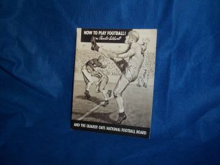 Vintage 1952 Quaker Oats " How To Play Football " Booklet By Charlie Caldwell