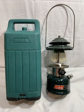 Vintage Coleman Model 288a700 Adjustable Two Mantle Lantern W/ Hard Case C.  1987