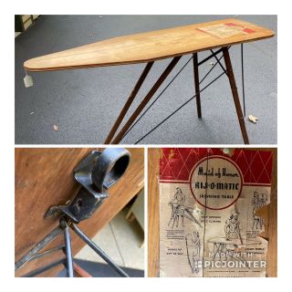 Vtg/ Antique Sears Metal Wood Full Size Ironing Board Maid Of Honor Rij - O - Matic