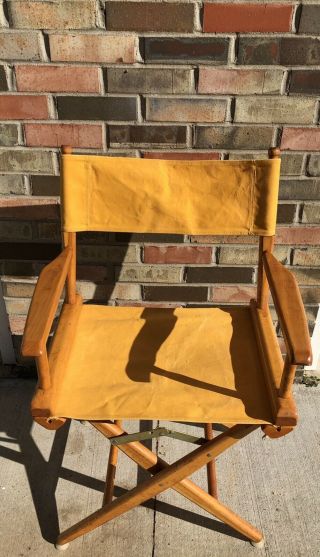 Vintage Telescope Folding Furniture Blue Goldenrod Yellow Directors Chair